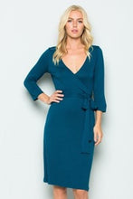 Load image into Gallery viewer, DEE'S TEAL WRAP DRESS
