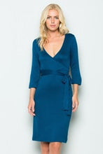 Load image into Gallery viewer, DEE'S TEAL WRAP DRESS
